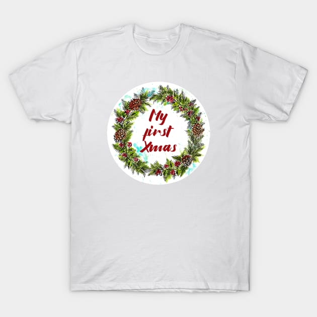 My first Xmas Wreath T-Shirt by rachelsfinelines